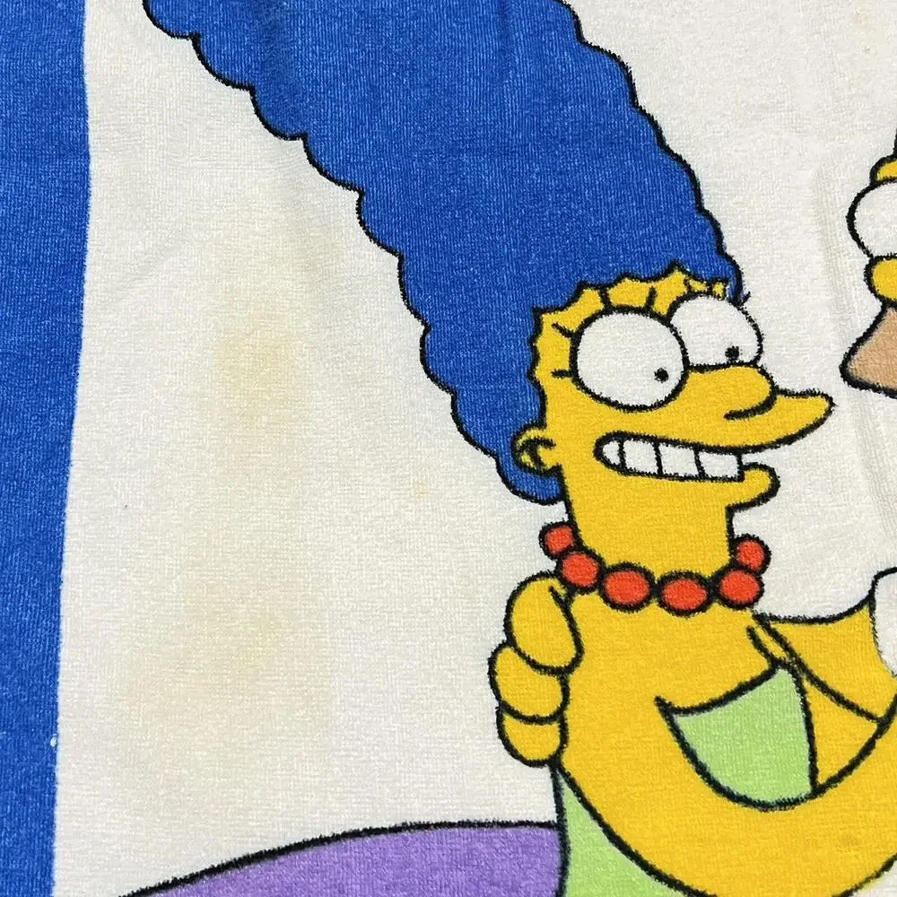 Vintage The Simpsons Beach Towel Say Cheese Family Cartoon 90s Tag 1990 30